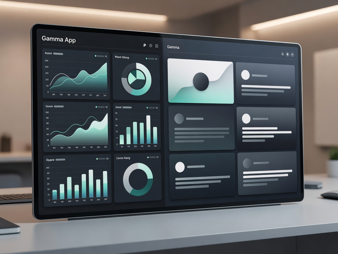 Gamma App dashboard and presentation interface preview